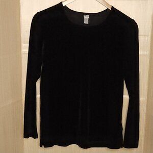 Mimi Maternity Womens Black Velvet Stretchy Tunic Small